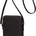 Small Crossbody Purse Zipper Cell Phone Bag Mini Shoulder Purse Wallet Smart Phone Wallet with Credit Card Solts, Nylon-Black