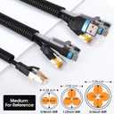 Wire Loom 3/8", 1/2", 3/4 Inch x 50 FT, Split Wire Loom Tubing Wire Conduit, Wire Protector Tubing, Cable Sleeves Bulk, Black