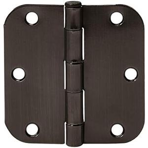 Amazon Basics Rounded 5/8 Radius Interior Door Hinges, 29 Pack, Oil Rubbed Bronze, 3.5" x 3.5"