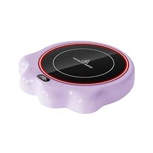 Gaiatop Mug Warmer, 50W Cute Cat Paw Cup Warmers, 3 Temp Settings, 2-10H Auto Shut Off, Coffee Accessories Keep Beverage Hot for Desk and Home, Heated Plate Stocking Stuffers for Tea Candle Purple