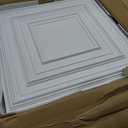 Landical 50 Pcs 2 x 2 ft White PVC Plastic Drop Ceiling Tiles 24 x 24 x 0.8 Inch Ceiling Panels Decorative Cover 200 Sq. ft for Office Bathroom Living Room Bedroom
