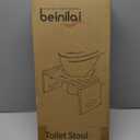 Beinilai Foldable Toilet Stool,7 Inches Poop Stool for Bathroom,Bamboo Toilet Stool Squat Adult,Potty Stool with Anti-Slip Strip (Yellow)