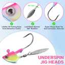 OROOTL Fishing Jig Heads Underspin Jig Head Hooks with Spinner Blades Under Spin Bladed Swim Jigs for Saltwater Freshwater Fishing 1/4oz 3/8oz 1/2oz (Blue Pink)