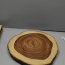 Lipper International Acacia Wood Large Slab Lazy Susan with Bark Rim