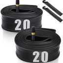 2 Pack  Bicycle Tube with 2 Tire Levers, with 32mm AV Schrader Valve, Reliable Inner Tube for Kids/Road/MTB Bike (2 of One Size), Style: 20" X 1.75/2.125 (2pack)