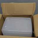 Citylife 4 Packs 6 QT Storage Bins with Lids Clear Plastic Bins with Grey Handle Stackable Storage Containers for Organizing