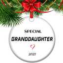 Granddaughter Xmas Ornament, Special Granddaughter Ceramic Christmas Bauble (V3)