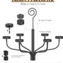 Smtyle Black Outdoor Chandelier for Gazebo Set of 6 Tealight Candle Metal Wall Sconce for Hanging Decoration