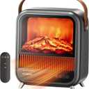 FLYMOON 11.8 Electric Fireplace Heater, Fireplace Heater with 3D Different Flame Effects, 750/1200W, Timer, Electric Fireplace Heaters with Overheating & Tip-Over Protection, Indoor Fireplace