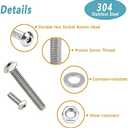 Kadrick 1290 Pcs M3 Metric Screw Aassortment,4mm-40mm Commonly Used 304 Stainless Steel Button Head Hex Socket Cap Bolts Nuts Washers Kit with Hex Wrench