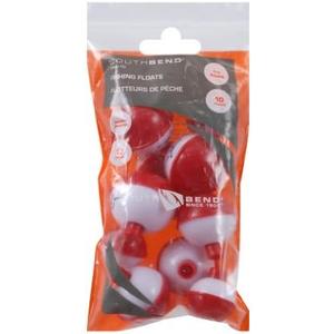 SOUTH BEND 10-Pack Push-Button Red & White Floats, 2 Packs
