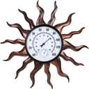 VEWOGARDEN Outdoor Thermometer Waterproof Metal Sun Decorative Large Outdoor Thermometers for Patio Outside Garden, Indoor Home Wall Decor