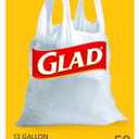 Glad Tall Kitchen Trash Bags 13 Gallon, Unscented Garbage Bags, Handle-Tie, 50 Count (White)