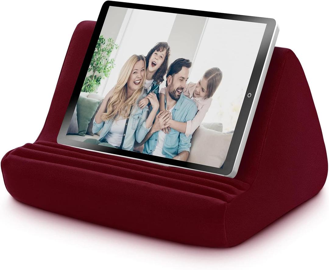 Macl Tablet Pillow Stand, Multi-Angle Adjustable Viewing, Soft Padded Tablet Holder for Lap, Bed, Desk, Compatible with All Tablets, E-Readers, and Smartphones