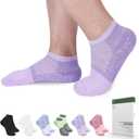 Bulinlulu Diabetic Socks for Women Men, 6 Pairs Low Cut Non Binding Diabetic Socks for Women (Medium, Purple/Green/Orange Red/Pale Purple/Black/White)
