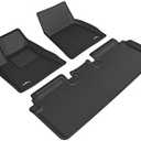3D MAXpider Custom Fit Kagu Floor Mat (Black) Compatible with Tesla Model S 2012-2014 - Full Set