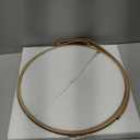 Natural Round Hanging Mirror, 11.8 Inch Farmhouse Mirror with Leather Hanging Rope for Bathroom, Bedroom, Living Room, Entryway Home Decor. (Natural, S-11.8in)