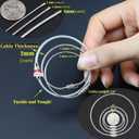 bayite Pack (100) Stainless Steel Wire Keychains Cable, Key Rings, Heavy Duty Luggage Tags Loops Tag Keepers 2mm Twist Barrel (Cable Length: 6 inches)