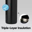 Owala FreeSip Insulated Stainless Steel Water Bottle with Straw, BPA-Free Sports Water Bottle, Great for Travel, 32 Oz, Very, Very Dark