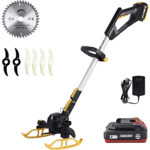 Cordless Weed Wacker, 20V Battery Powered Weed Eater with Blades, 3 in 1 Trimmer/Edger/Lawn Cutter, Adjustable Length