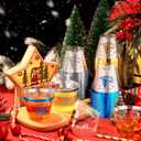 90 Pcs Disposable Christmas Cups 9 oz Hard Plastic Drinking Cups Christmas Tree Clear Wine Glasses Xmas Tree Tumblers for Holiday Coffee Drinking Hot Cold Party Supplies (Gold,Silver,Blue)