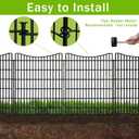 5 Panels No Dig Outdoor Garden Fence for Yard, 48 in(H) X 12 ft(L) Animal Barrier Fence with Lock, Tall Metal Garden Fence Panels, Temporary Fence Outdoor for Yard, Dog, Rabbits