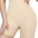 KLVEE High Waisted Shapewear Tummy Control Shorts for Women, Body Shaper, Seamless Shaping Thigh Slimmer Under Dress, Size XL