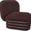 Brown Chairs Cushions for Dining Chairs 6 Pack Non Slip Foam Kitchen Seat Cushions Washable Soft Thick Patio Pads Large Wooden Metal Tapered Chair Cushions,17" x 15", 17*15in