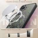 Goodon for Galaxy S25 Case, Wireless Charging Compatible, Shockproof Translucent Matte Cover - Cute Floral Design Phone Case for Women Girls - Green Leaves