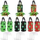 TANEMUDO 9 Pcs Upside Down Tomato Herb Planter Hanging Aeration Strawberry Grow Bags Plant Hanger Vegetable Planting Bags with Hooks Breathable Fabric Planter Bags for House