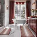 Bathroom Rugs and Mats Sets, 2 Piece Thick Absorbent Chenille Bath Mat Rug Set Non Slip, Soft Shaggy Bath Room Floor Mats for Bathroom, Machine Washable (Burgundy Red, 20" x 47" Plus 16" x 24")