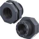Maasechs 2 Pcs 2 Inch Bulkhead Fitting PVC Water Tank Connector Plumbing Pipe Threaded Bulkhead Fitting NPT for Rain Barrels, Water Tanks, Aquariums, Tubs, Pools