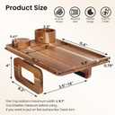 3 in 1 Acacia Wood Couch Arm Tray,Couch Tray with Cup Holder and Phone Holder,Folding Sofa Armrest Trays Clip-On Sofas Desk for Drinks,Snacks,Phone,Remote Control