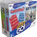 Hasbro Grab and Go! Bundle (4 Pack), Kids Travel Board Games, Battleship, Connect 4, Guess Who?, Hungry Hungry Hippos Games, 2 Players, Easter Gift for Kids, Ages 7+