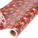 American Greetings 175 sq. ft. Reversible Wrapping Paper, for Birthdays, Happy Birthday Lettering and Stars (1 Jumbo Roll, 30 in. x 70 ft.)