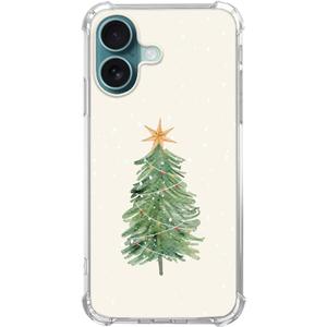 Watercolor Christmas Tree Phone Case Compatible with iPhone 16, Aesthetic Christmas Phone Case for iPhone 16, Cool TPU Shockproof Case Cover