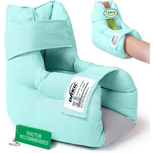 Heel Protector Cushion Pillow to Relieve Pressure from Sores and Ulcers, Adjustable Foot for Bedridden Patients Supplies, Ankle Pillow for Heel Pain (Light Green - 1 PC)