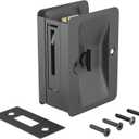 Richelieu Hardware 1701FBPSBC Onward Rectangular Pocket Door Pull with Privacy Lock, 3-1/4 in (82 mm), Black