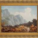 DIY Solid Wood Frame for 18x24 Canvas Painting, 2.4" Wide Gold Ornate Frame, Vertical or Horizontal Display for Home Office Wall Decor (Empty Frame Only, No Plexiglass & Backing Board)