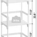 FIDUCIAL HOME 3 Tiers Small Bookshelf Book Shelf White Kids Bookcase Mini Short Book Rack Storage Organizer Easy Assemble, Sturdy