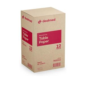 Dealmed Exam Table Paper (12 Rolls) 21” x 225' Smooth, White Medical Exam Cover for Doctor’s Offices, Medical Facilities, Patternmaking, Tracing and More
