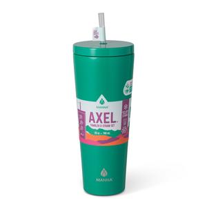 Manna Ranger Double-wall Insulated Stainless Steel Tumbler with Leak-proof Smart Seal Lid and Reusable Tritan Straw - 26 Oz  Green