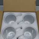 16 OZ Porcelain Coffee Mugs, Classic Blank Ceramic Cup with Large Handle for Tea Latte Cappuccino, Set of 4, White
