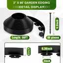 Landscape Edging, 3" x 66' Garden Edging, No Dig Edging for Landscaping with 80 Pcs Anchoring Spikes, Flexible Landscape Border Edging for Landscaping, Yard Lawn, Flower Beds (Black)