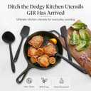 GIR: Get It Right 5-Piece Silicone Ultimate Kitchen Utensils Set - Ladle, Spatula, Flip, Spoon & Spoonula - Non-Toxic Cooking Utensils for Nonstick Cookware, Cooking and Baking - Black