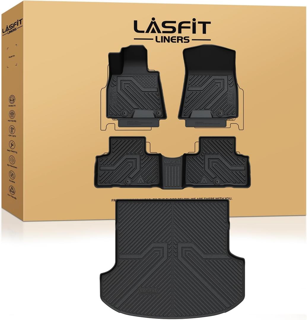 LASFIT Floor Mats for Genesis GV80 2021-2024 5-Seats, with Cargo Mat
