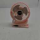 BESKAR Small Clip on Fan, 3 Speeds USB Fans with Strong Airflow, Clip & Desk Fans USB Plug in with Sturdy Clamp - Ultra Quiet operation Fan for Office Dorm Bedroom Stroller (Full Pink)