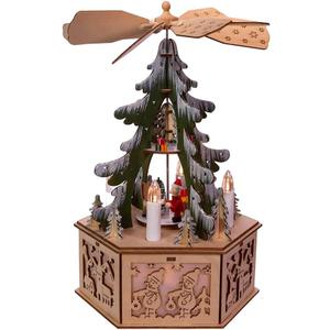 Kurt S. Adler 11-Inch Battery-Operated Musical LED Christmas Tree Windmill Scene Table Piece