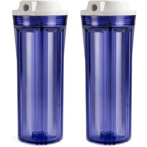 iSpring HC12X2 1/4'' Water Filter Housing Clear for Reverse Osmosis System 2.5 Inch x 10 Inch Filters, Clear, Pack of 2 (Not a Replacement Part for RCC7 Series Models Sold Before March 2020)