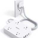 Surge Protector Power Strip, HANYCONY 5Ft Extension Cord with 4 USB Ports(2 USB C), 4 Widely Outlets Extender, Wall Mount, Desk Charging Station for Office School Travel College Dorm Room Essentials